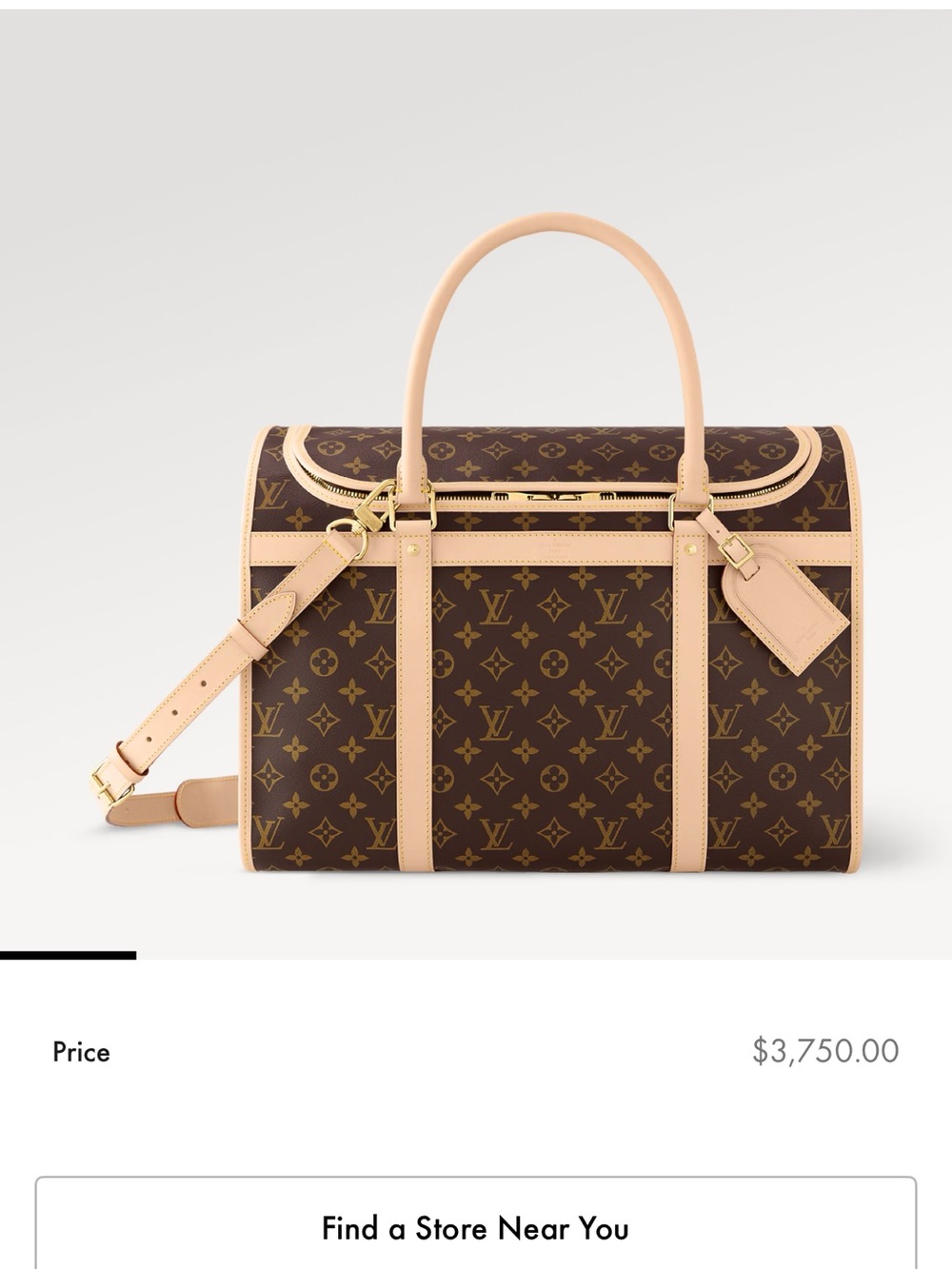 Louis Vuitton Monogram Canvas Brown and Natural Leather Pet Carrier